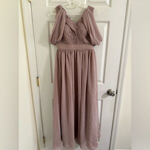 Elegant lilac with Draped Sleeves